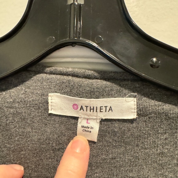 Charcoal grey Athleta Belvedere quilted moto jacket size L - Picture 3 of 5